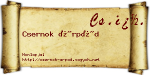 Csernok Árpád névjegykártya