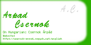 arpad csernok business card